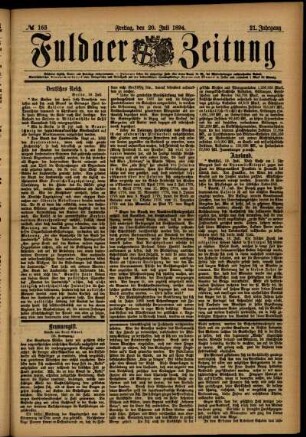 Ausgabe vom Freitag, den 20. Juli 1894.