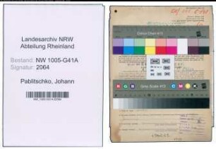 Entnazifizierung Johann Pablitschko , geb. 27.08.1914 (Krim.Beamter)