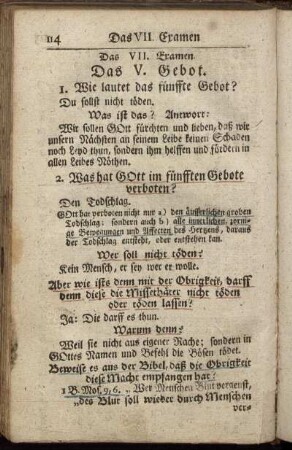Das VII. Examen. Das V. Gebot