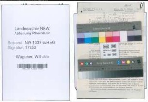 Entnazifizierung Wilhelm Wagener , geb. 00.00.0000 (Polizeibeamter)