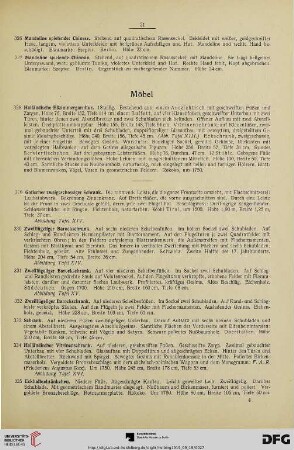 Möbel, Einrichtungsgegenstände (Nr. 328-358)