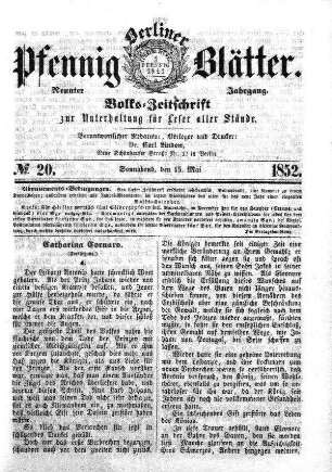 No. 20, Sonnabend, den 15. Mai