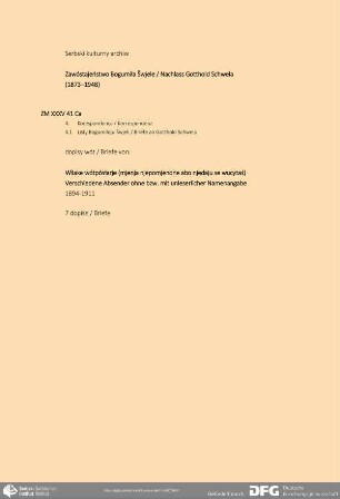 Zuschriften von verschiedenen Absendern ohne bzw. mit unleserlicher Namenangabe