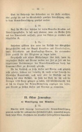 II. Offene Armenpflege