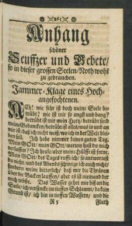 Anhang schöner Seuffzer und Gebete/ ...