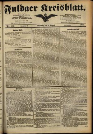 Ausgabe vom Mittwoch, den 04. August 1909.