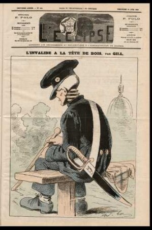 L' invalide à la tête de bois, par Gill