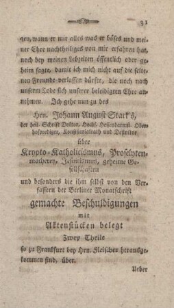 Johann August Stark's, ... über Krypto-Katholicismus, Proselytenmacherey, Jesuitismus, geheime Gesellschaften ... gemachte Beschuldigungen mit Aktenstücken belegt