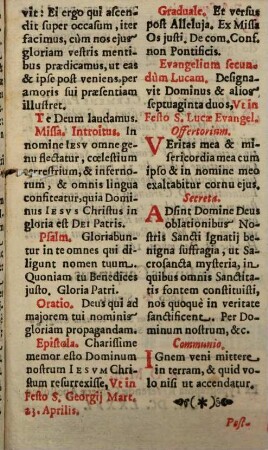 Die XXXI. Julij. In Festo S. Ignatii Loiolae Confessoris Societatis Jesv Fundatoris