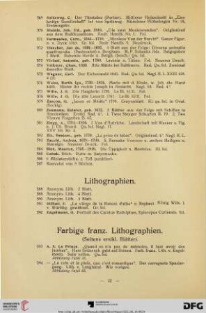 Lithographien (Nr. 588-592)