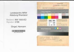 Entnazifizierung Hermann Dingel, geb. 11.06.1906 (Postschaffner)
