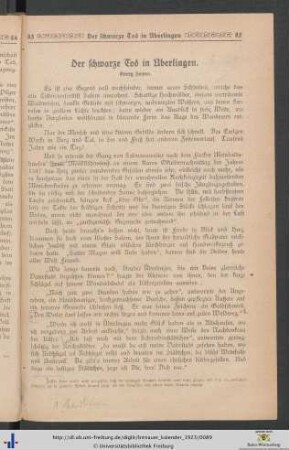 Der schwarze Tod in Überlingen.