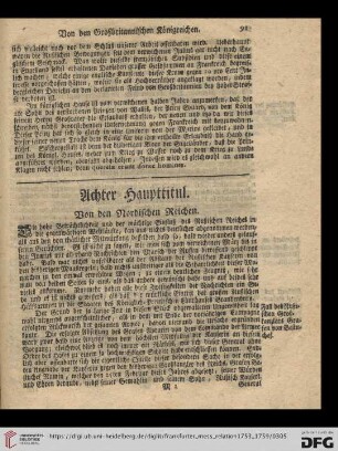 Achter Haupttitul: Von den Nordischen Reichen