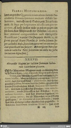 XXXVII. Alexander Magnus per Iaddum summum Iudaeorum Sacerdotem placatus