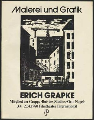 Ausstellungswerbung: "Erich Grapke. Malerei und Grafik" vom 03. bis zum 27. April 1980