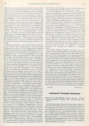 Praktische Theologie: Seelsorge