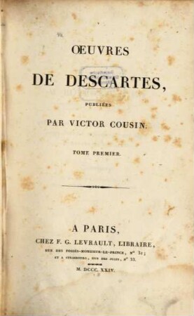 Oeuvres de Descartes, 1