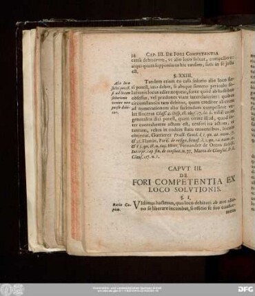Caput III. De Fori Competentia Ex Loco Solutionis.