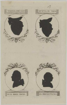 Bildnis des Friedrich Christoph Ionathan Fischer, des Iohann Christian Woltaer, des Ernst Christian Westphal und des Daniel Nettelbladt