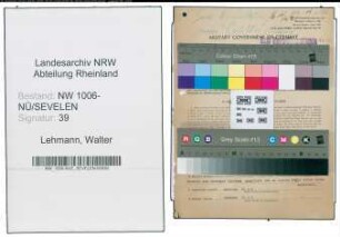 Entnazifizierung Walter Lehmann , geb. 25.10.1907 (Landwirt)