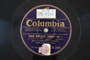 Four biblical songs : No. 1; (Op. 99); Key of G / (A. Dvorak)
