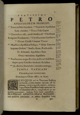 Beatissimo Petro Apostolorum Principi [...]