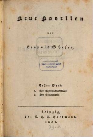 Neue Novellen, 1. Der Unsterblichkeitstrank
