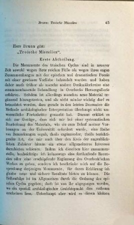 Troische Miscellen, 1. I & II : Sitzung der philos.-philol. Classe vom 4. Januar 1868