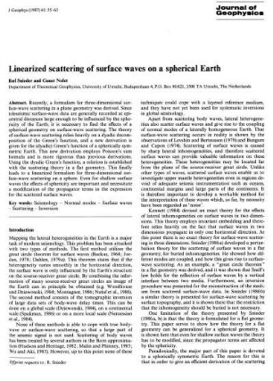 Linearized scattering of surface waves on a spherical Earth