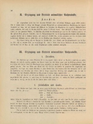 III. Erzeugung und Vertrieb mineralischer Rohprodukte.