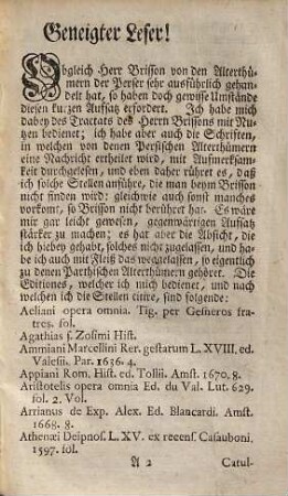 Einleitung in die Alterthümer der Perser