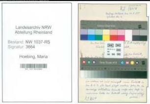 Entnazifizierung Maria Hoebing , geb. 06.06.1909 (Studienraetin)