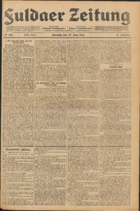 Ausgabe vom Samstag, den 27. Juni 1914.