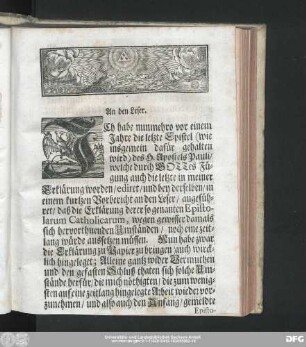 An den Leser.