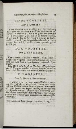 C. - CXCIX. Voorstel.