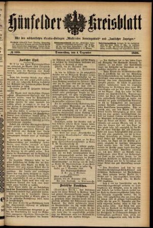 Ausgabe vom Donnerstag, den 01. Dezember 1898.