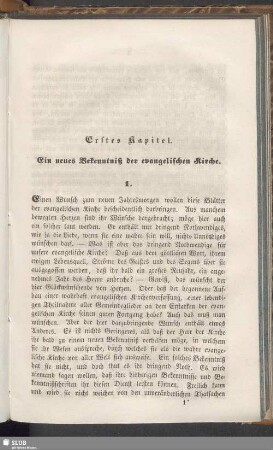 Erstes Kapitel. Ein neues Bekenntniß der evangelischen Kirche