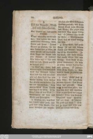 8. Lob der Almacht, Weisheit und Güte Gottes.