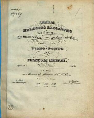 Trois mélodies élégantes : op. 51, 1. Tirolienne