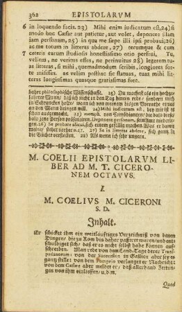 Epistolarum Ciceronis Liber VIII.