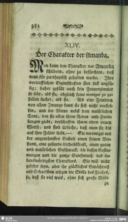 XLIV. Der Charakter der Amanda