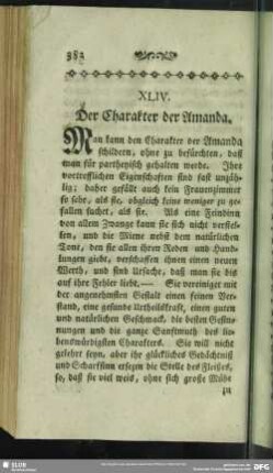 XLIV. Der Charakter der Amanda