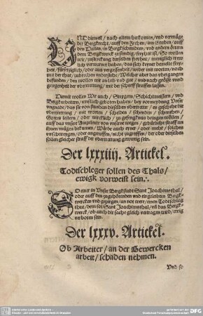 Der LXXXV. Artickel. Ob Arbeiter / an der Gewercken arbeit/schaden nehmen.