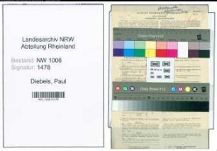 Entnazifizierung Paul Diebels , geb. 12.03.1893 (Kaufmann)