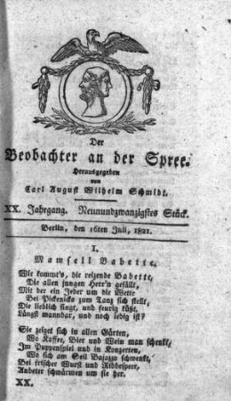 29. Stueck, 16. Juli 1821
