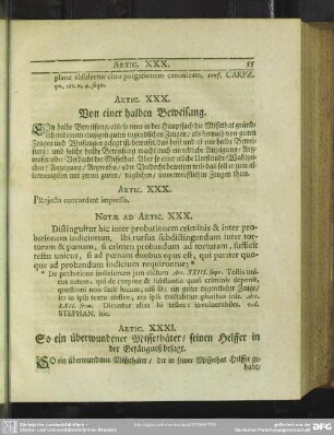 Artic. XXX. Von einer halben Beweisung