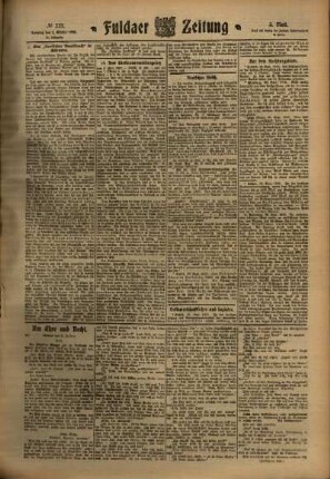 Dritte Ausgabe vom Samstag, den 01. Oktober 1910.