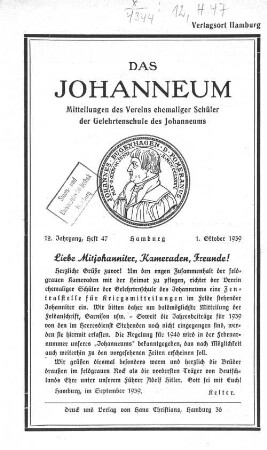 12. Jahrgang, Heft 47