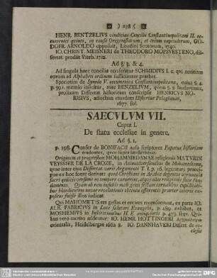 Saeculum VII.
