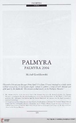 16: Palmyra : Palmyra 2004